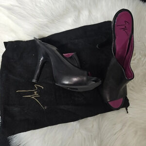 GIUSEPPE Zanotti Design black Mules heels sz 37.5